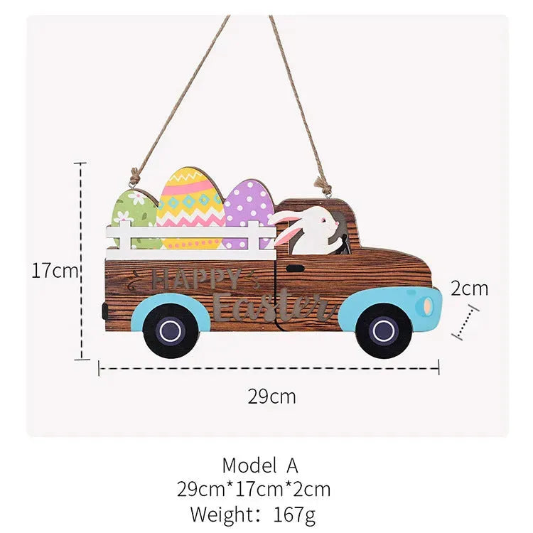 Easter Wooden Door Sign With Light - Bellarte Enchanté Easter Wooden Door Sign With Light